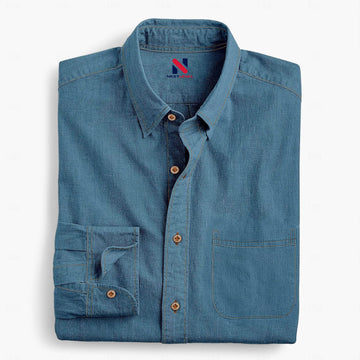 Chambray Shirt Calico Shirt Button Up Shirt Casual Shirt Moss Green