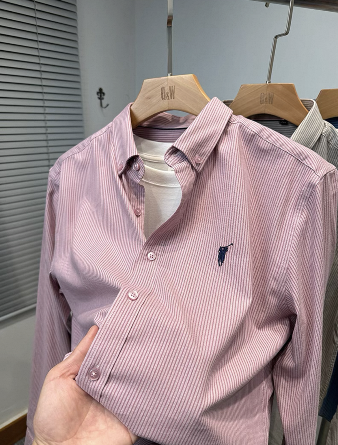 Classic Elegance Striped Shirt Rich Red