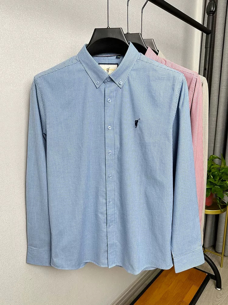 Classic Elegance Striped Shirt Sky Blue